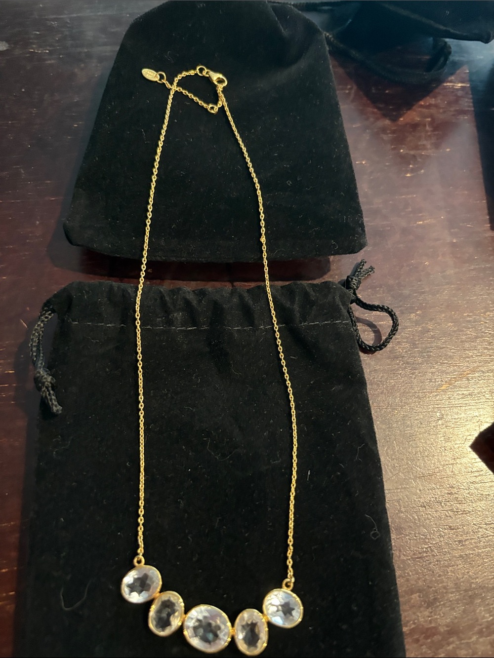 Argento Vivo Gold over Sterling Crystal Necklace